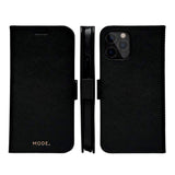 dbramante1928 Mode New York iPhone 12 Pro Max Magnetic Leather Case with Wallet - Night Black