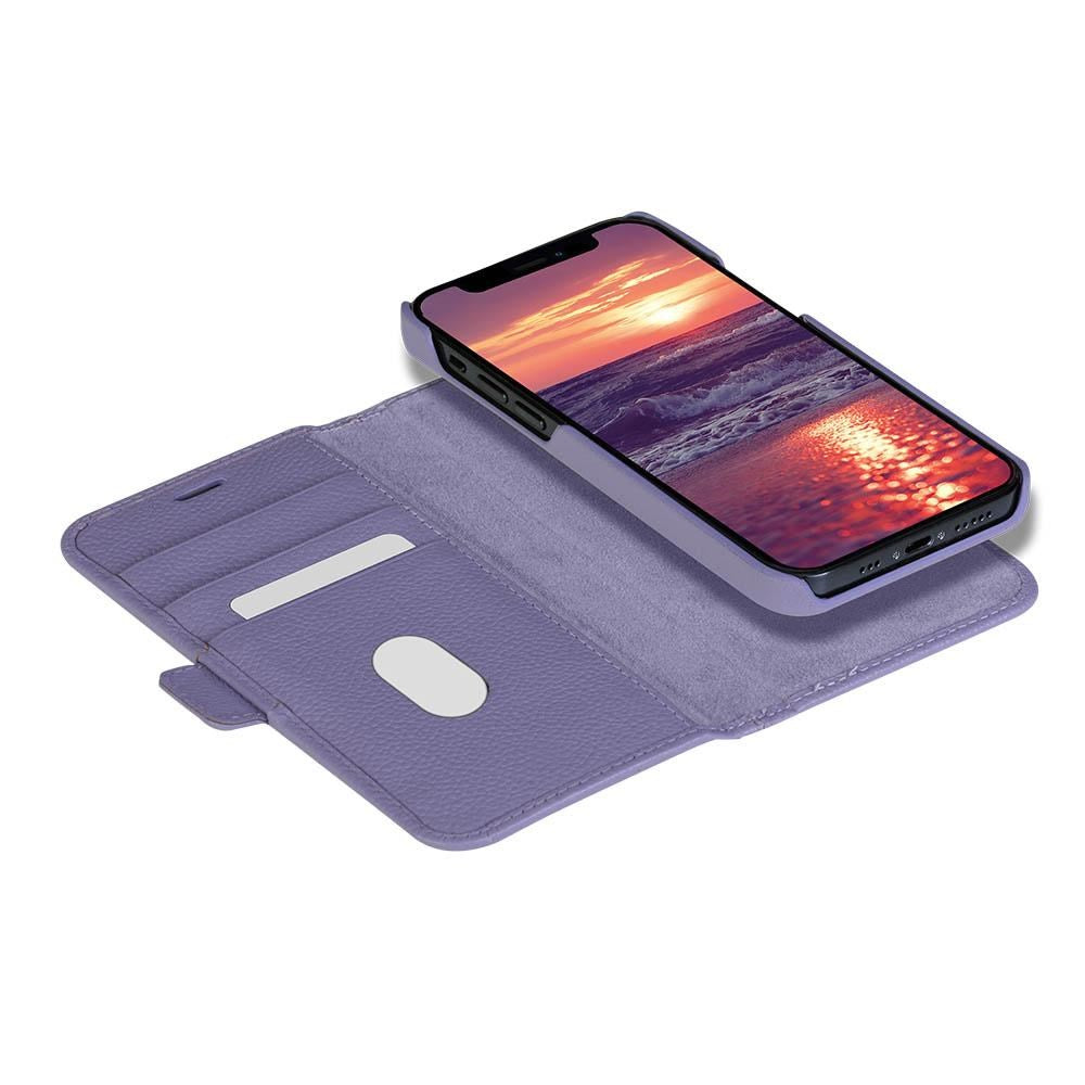 iPhone 13 Mini dbramante1928 New York Magnetic Genuine Leather Wallet Case - Daybreak Purple