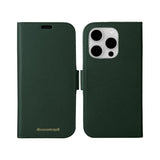 iPhone 15 Pro Max dbramante1928 New York 2-in-1 Genuine Leather Flip Case - Evergreen