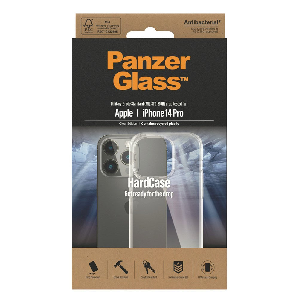 iPhone 14 Pro Back Case PanzerGlass HardCase Antibacterial - Transparent