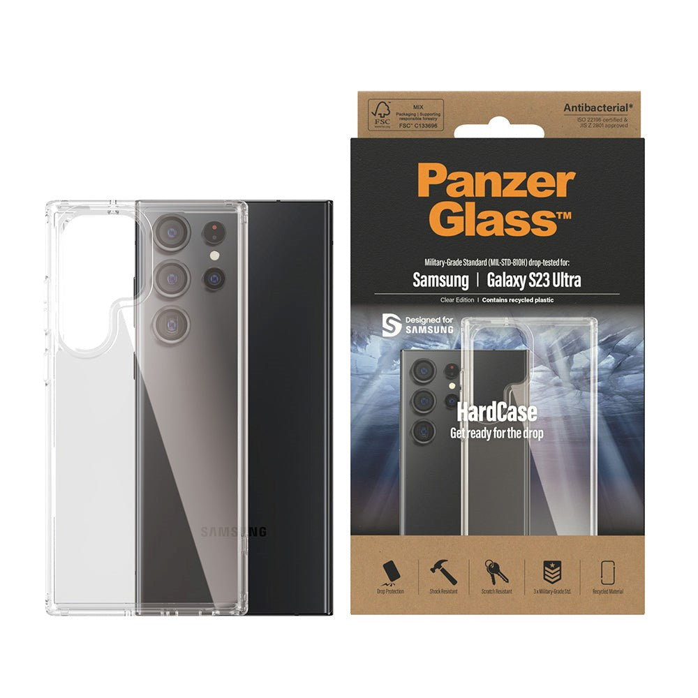 Samsung Galaxy S23 Ultra Back Case PanzerGlass HardCase Antibacterial - Transparent