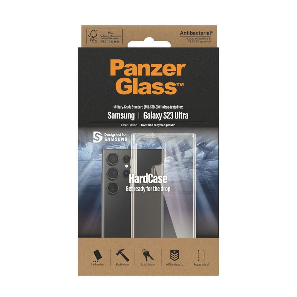 Samsung Galaxy S23 Ultra Back Case PanzerGlass HardCase Antibacterial - Transparent