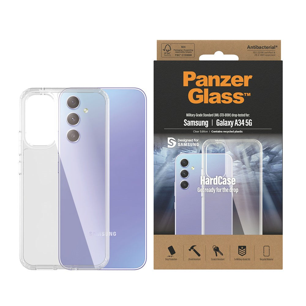 Samsung Galaxy A34 (5G) Back Case PanzerGlass HardCase Antibacterial - Transparent