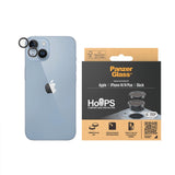 iPhone 14 / 14 Plus PanzerGlass Hoops - Camera Protection Glass - Transparent / Black