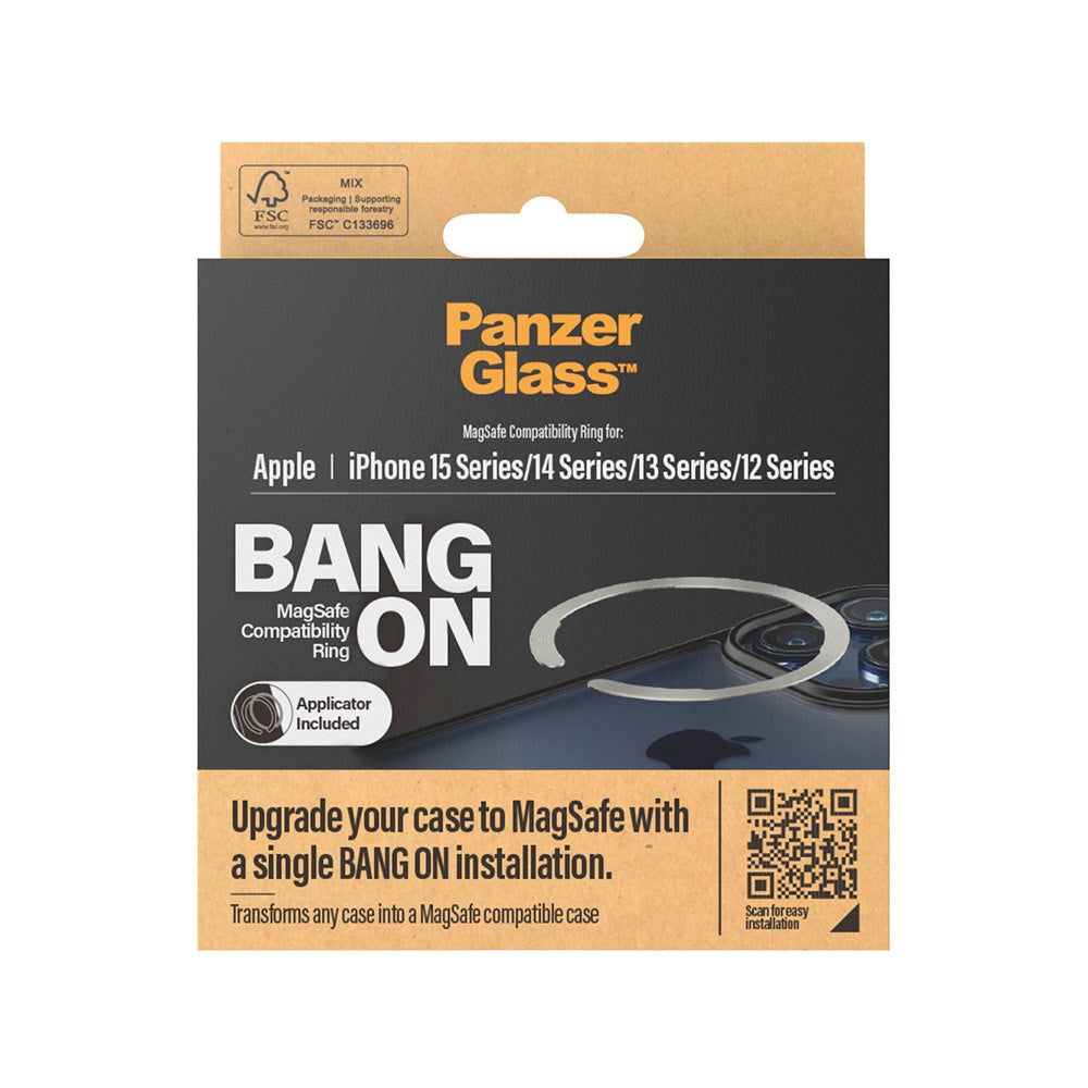 PanzerGlass® Bang On MagSafe Ring - MagSafe Compatible - Silver