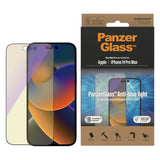 iPhone 14 Pro Max PanzerGlass AntiBacterial Ultra Wide Fit Screen Protector - Easy Aligner - Anti-Blue Light - Diamond Strength