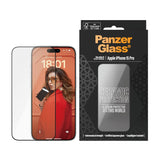 iPhone 15 Pro PanzerGlass Ultra Wide Fit Ceramic Screen Protector w. EasyAligner - Black Edge