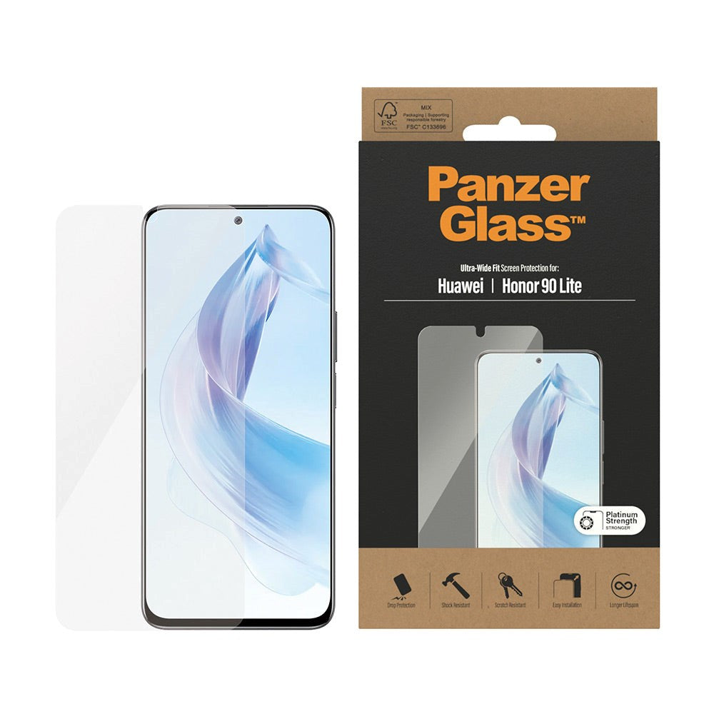 Honor 90 Lite PanzerGlass Ultra Wide Fit Screen Protector - Platinum Strength - Transparent