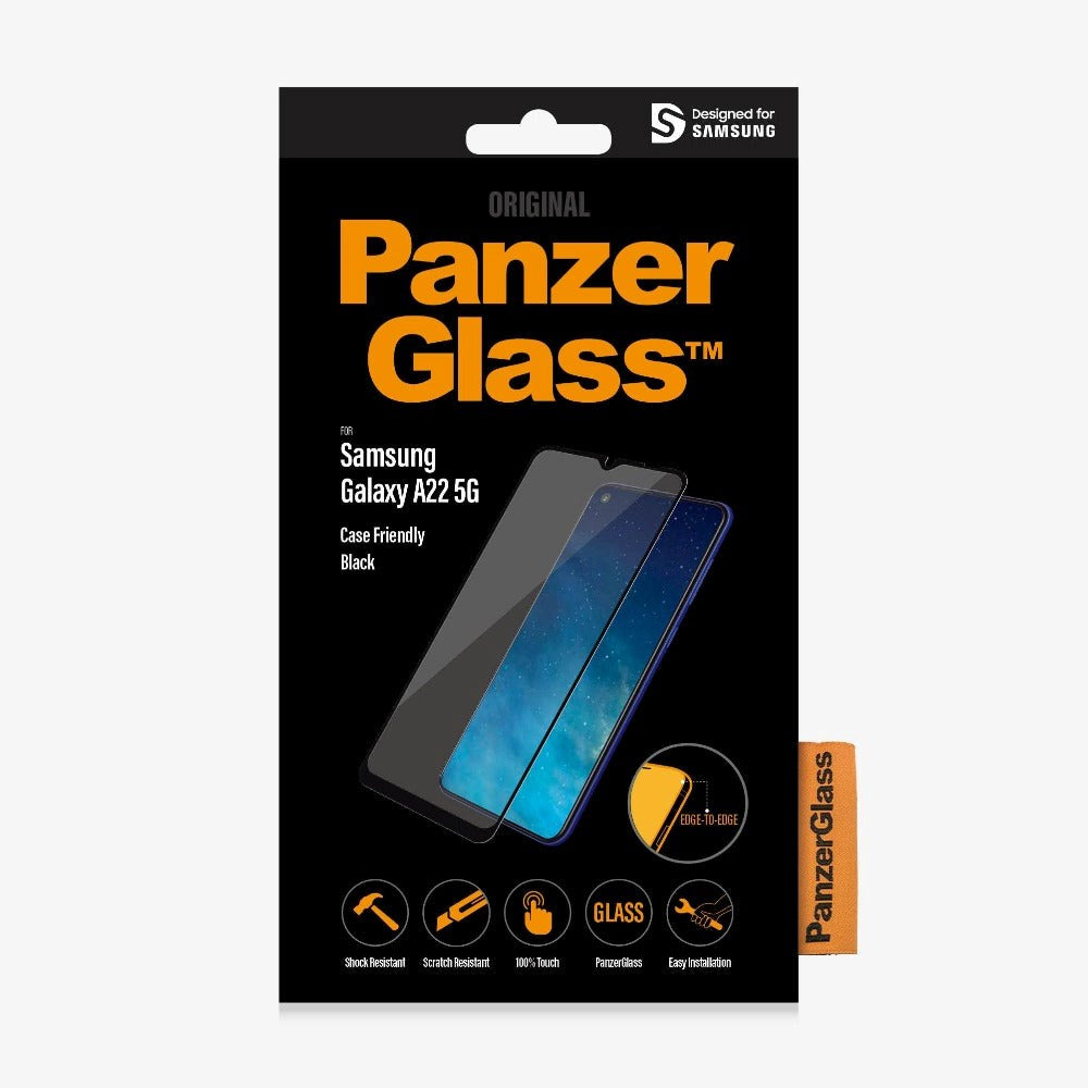 Samsung Galaxy A22 (5G) PanzerGlass Screen Protector - Case Friendly - Black (DEMO)