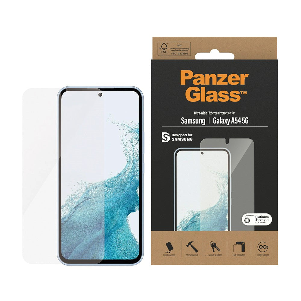 Samsung Galaxy A54 (5G) PanzerGlass Ultra Wide Fit Screen Protector - Platinum Strength - Transparent