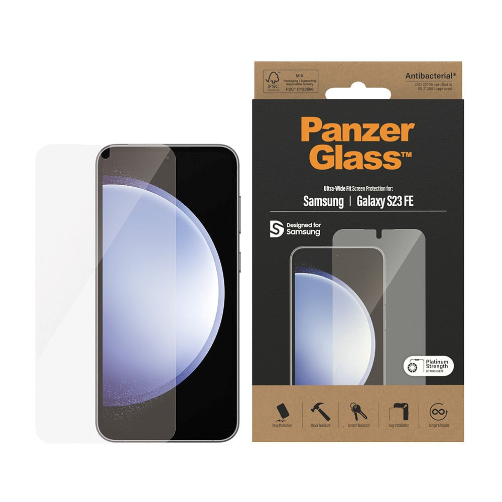 Samsung Galaxy S23 FE PanzerGlass Ultra Wide Fit Screen Protector - Platinum Strength - Transparent