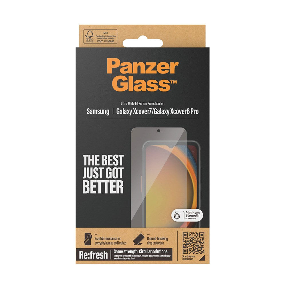 Samsung Galaxy Xcover 7 / Xcover 6 Pro PanzerGlass Ultra Wide Fit Re:fresh Screen Protector - Platinum Strength - Transparent