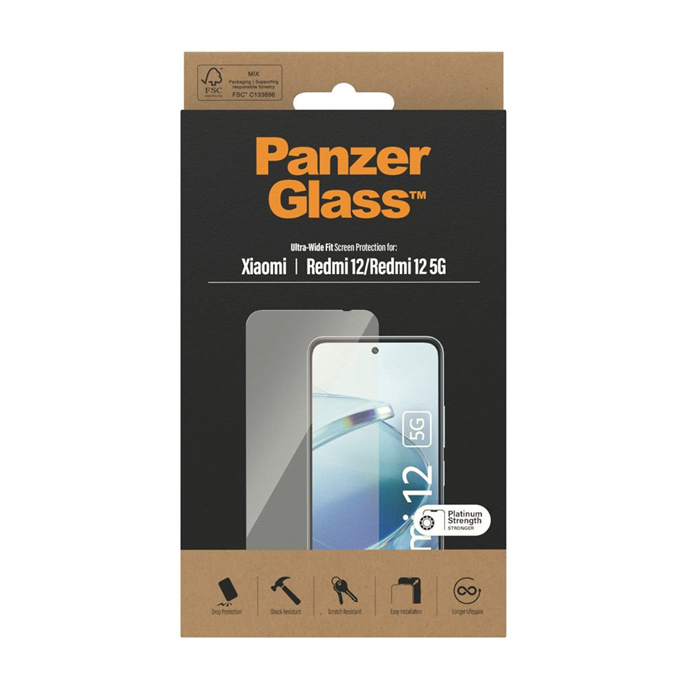 Xiaomi Redmi 12 / 12 (5G) PanzerGlass Ultra Wide Fit Screen Protector - Platinum Strength - Transparent