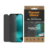 iPhone 14 Plus / 13 Pro Max PanzerGlass AntiBacterial Classic Fit Screen Protector - Platinum Strength - Privacy Filter - Transparent