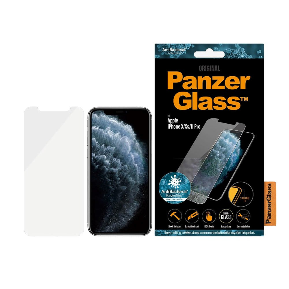 iPhone 11 Pro / Xs / X PanzerGlass Standard Fit Anti Bacterial - Transparent