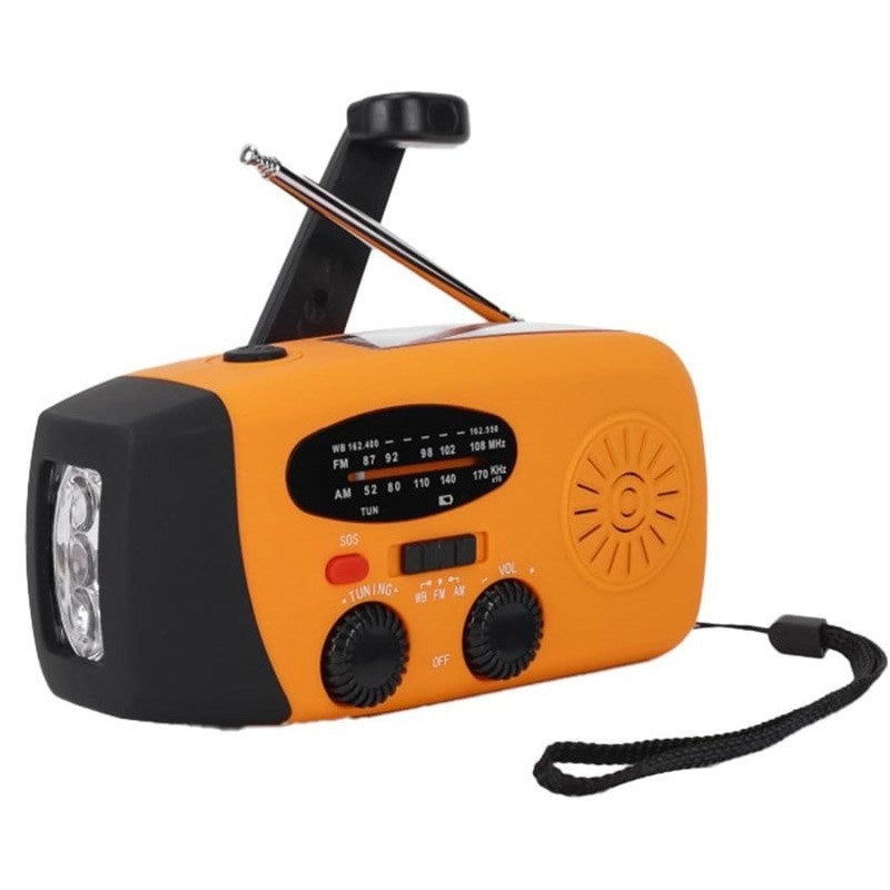 Xceed Emergency Radio with Solar PowerBank 5.000mAh and Flashlight - Black / Yellow