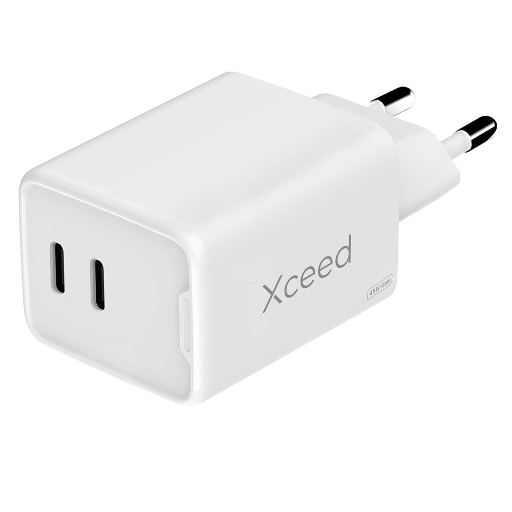 Xceed 45W GaN Wall Charger with 2 x USB-C - White