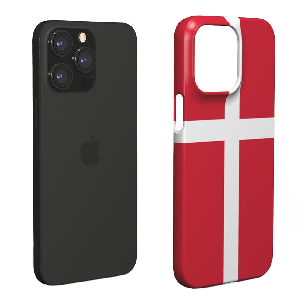 EIDERWOOD iPhone 15 Hard Plastic Cover - Denmark's Flag