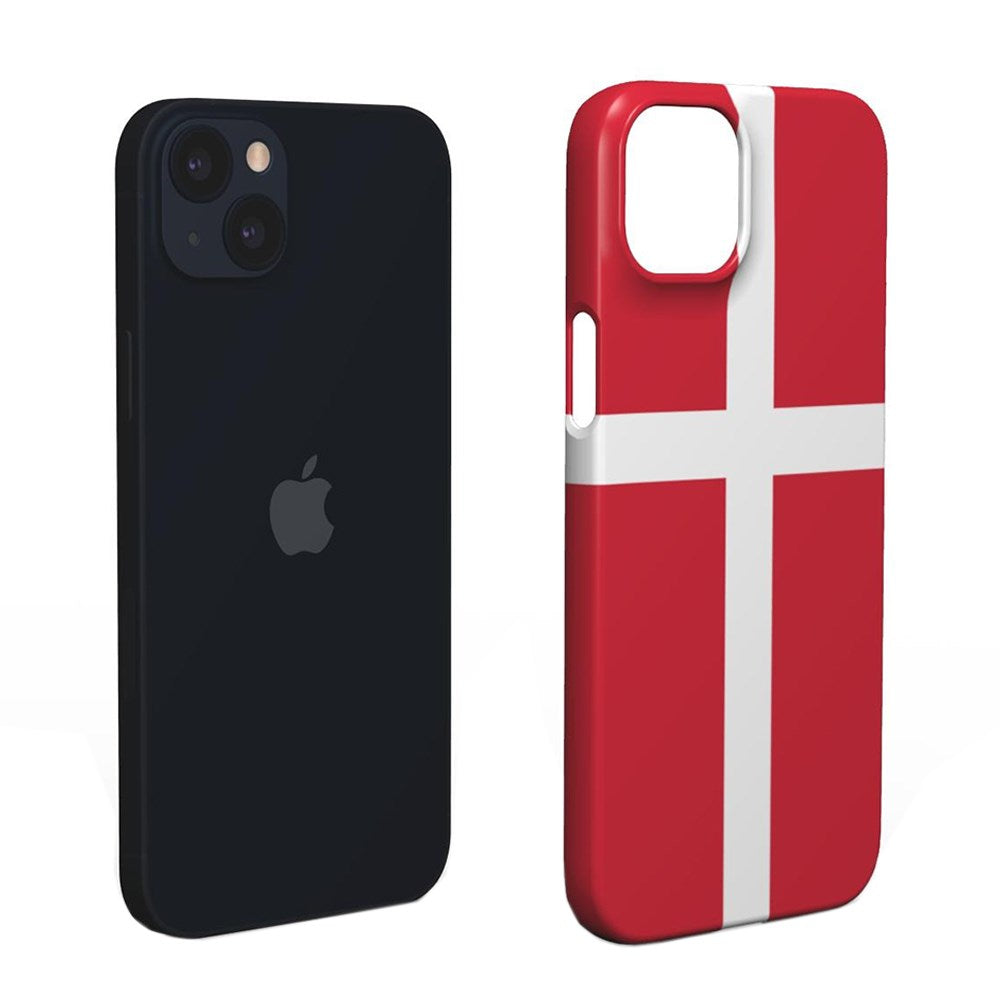 EIDERWOOD iPhone 14 Hard Plastic Cover - Denmark's Flag