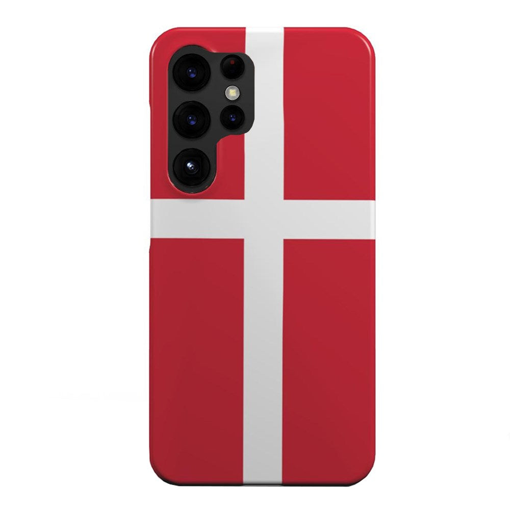 EIDERWOOD Samsung Galaxy S23 Ultra Hard Plastic Cover - Denmark's Flag