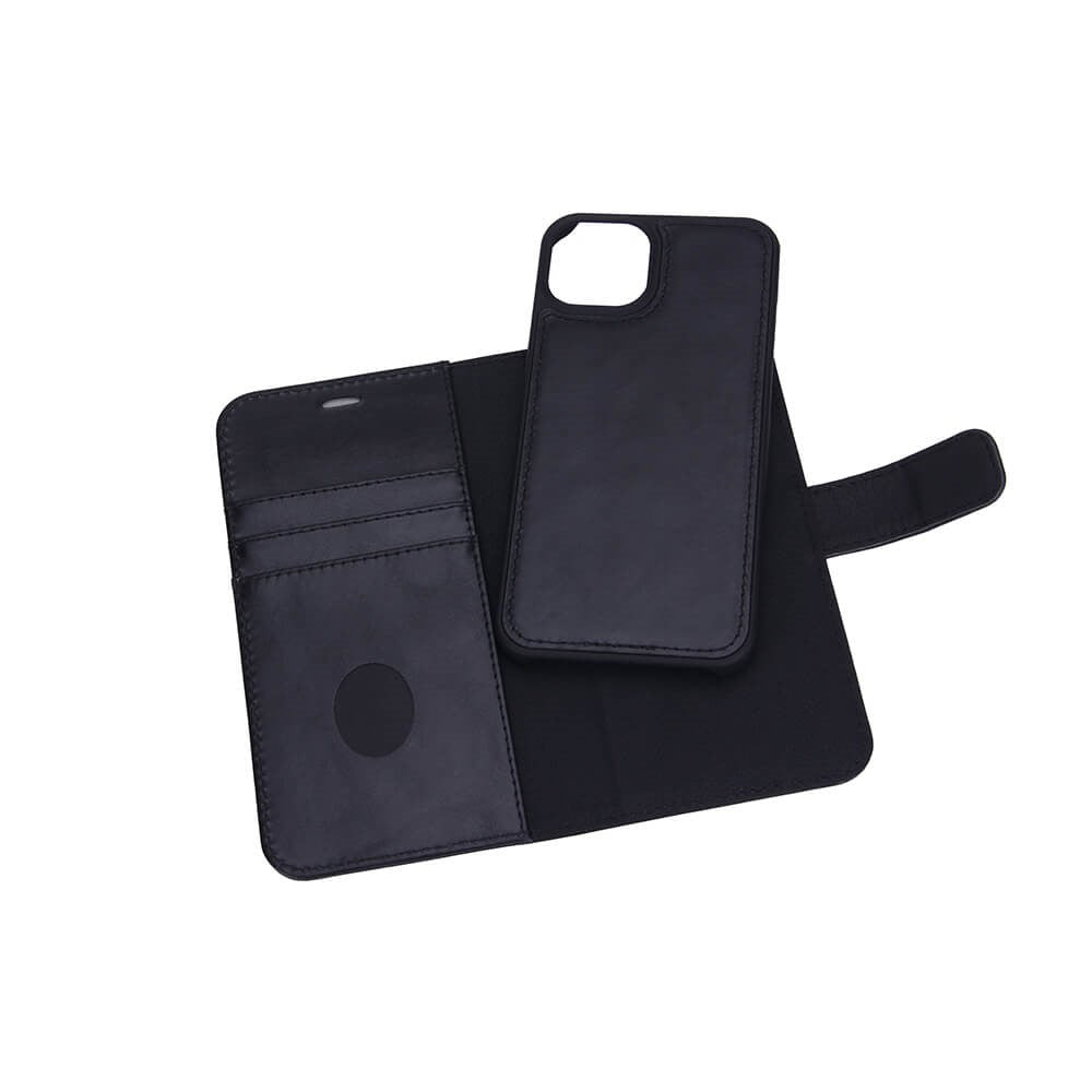 RadiCover 2-in-1 - iPhone 13 - Genuine Leather Case - 86% Radiation Protection - Black