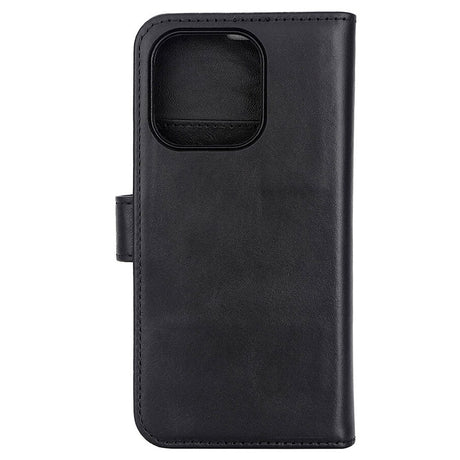 RadiCover Exclusive 2-in-1 iPhone 15 Pro - Genuine Leather Flip Case - 86% Radiation Protection - MagSafe Compatible - Black