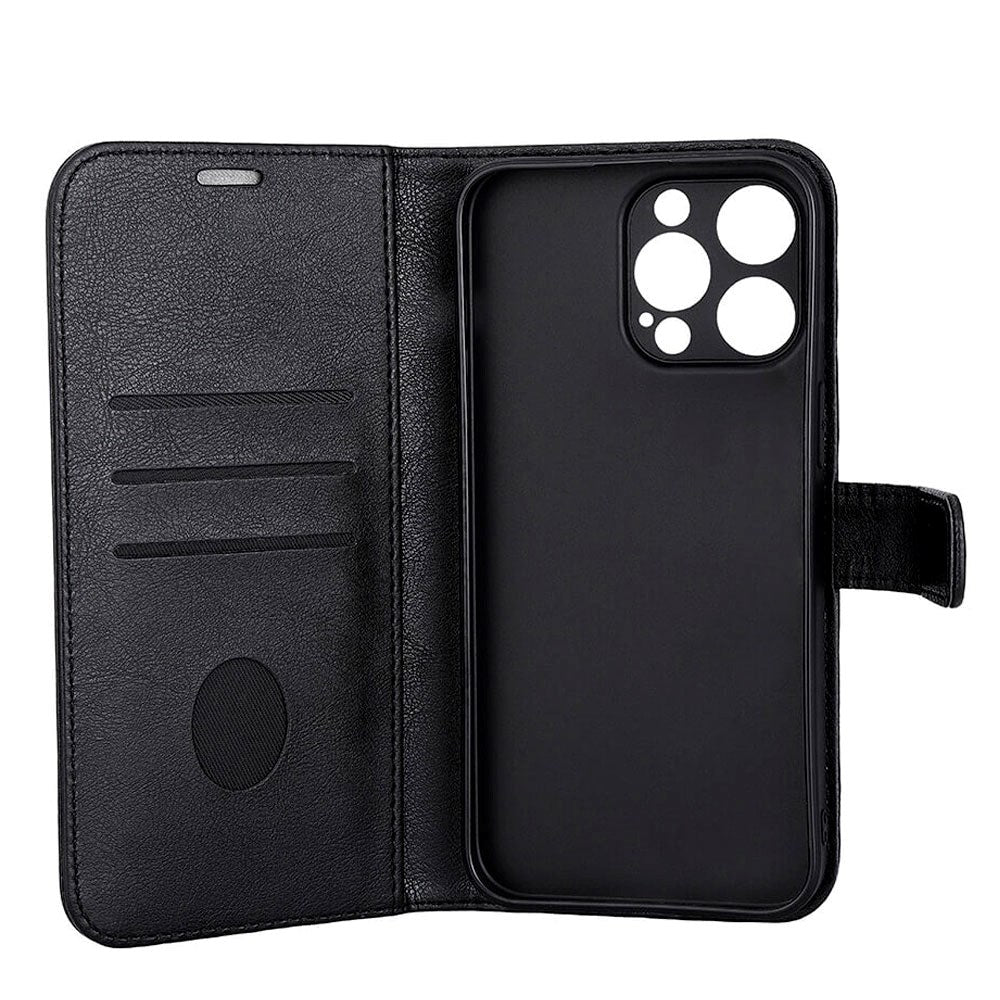 iPhone 15 Pro Max RadiCover Vegan Leather Flip Case - 86% Radiation Protection - MagSafe Compatible - Black