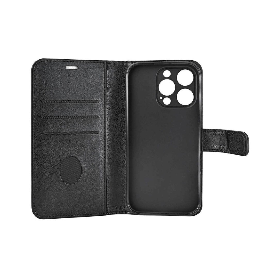 RadiCover iPhone 16 Pro Anti Radiation Vegan Leather Flip Case with Wallet - MagSafe Compatible - Black