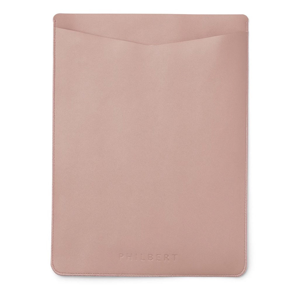 Philbert UltraSlim Vegan Leather Sleeve w. Strap for MacBook / Laptop 16" (36,5 x 26 x 2 cm) - Pink