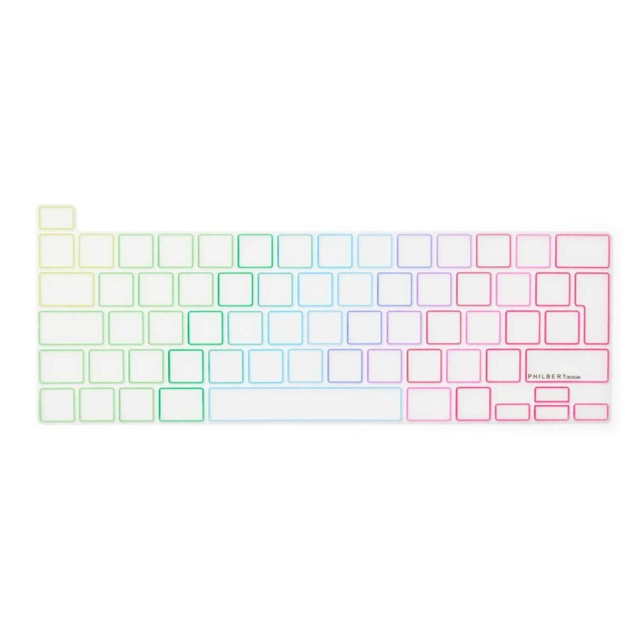 Philbert MacBook Pro 13" / 16" (A2338 / A2141) Keyboard Cover w. Danish Keyboard - Transparent / Rainbow