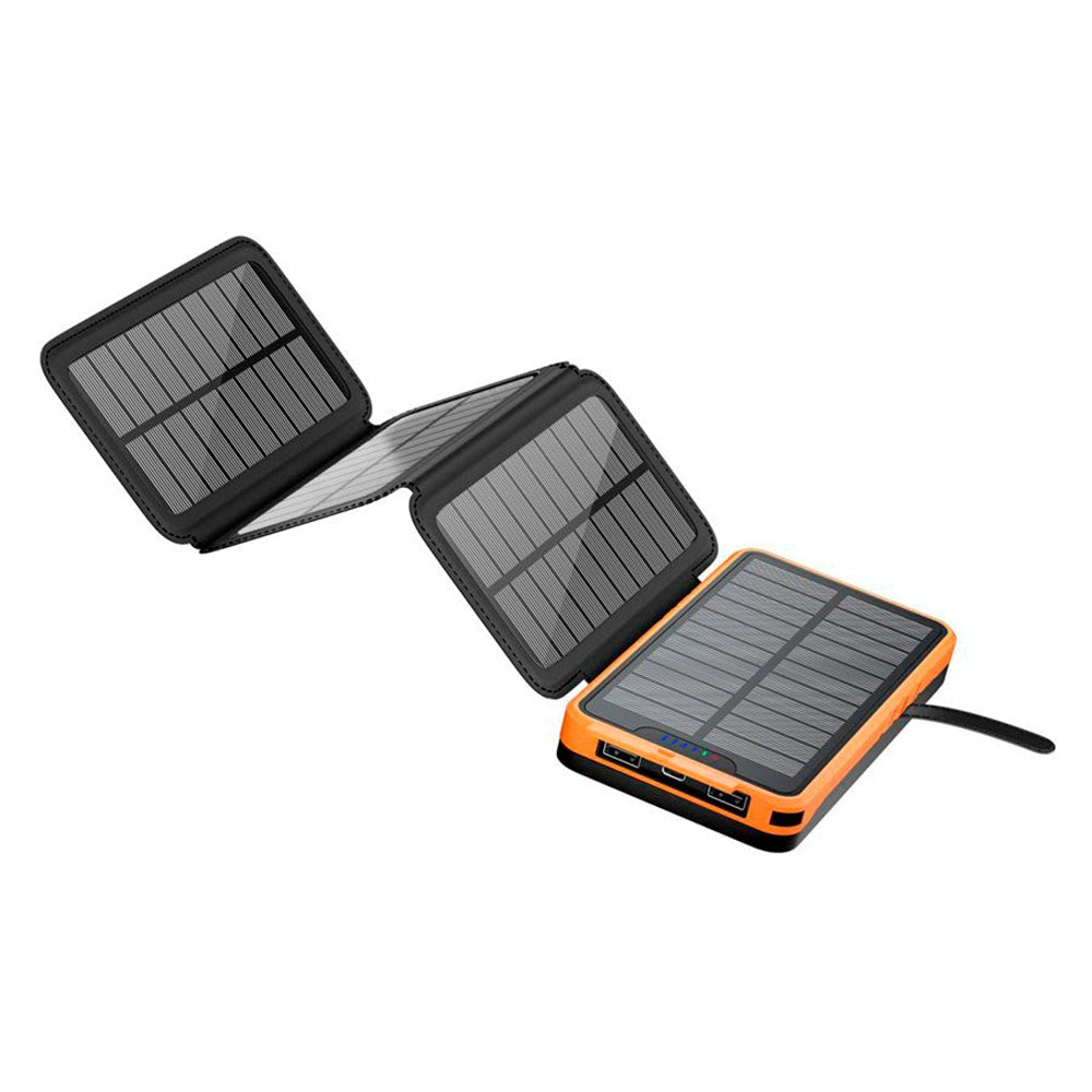 Lippa Foldable Solar PowerBank 20,000 mAh 10.5W 2 x USB-A w. Light - Black / Orange