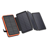 Lippa Foldable Solar PowerBank 10,000 mAh 10.5W 2 x USB-A w. Light - Black / Orange