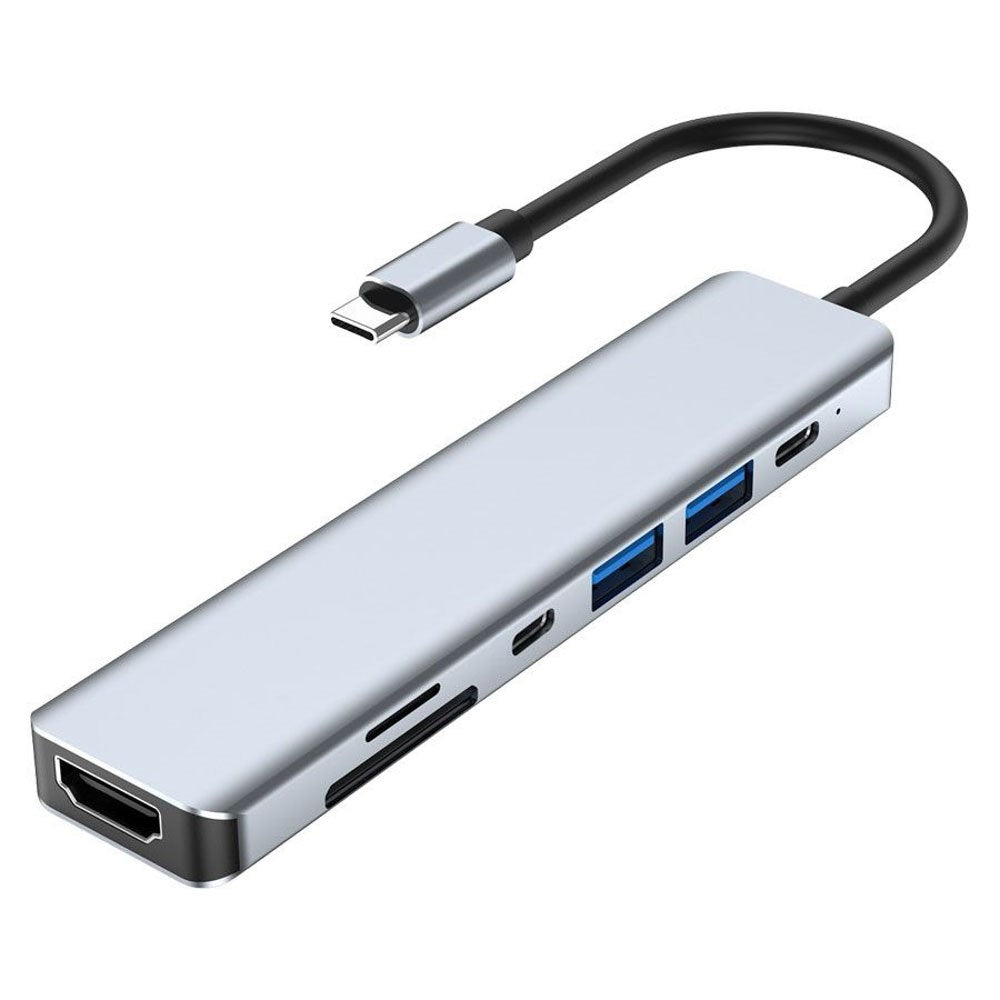 Lippa 7-in-1 60W Multiport USB-C Hub - Silver