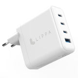 Lippa PD 100W Wall Charger GaN w. 3 x USB-C & 1 x USB-A - White