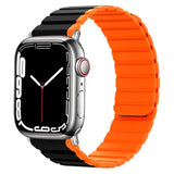 Lippa Apple Watch (38/40/SE/41/42mm) Magnetic Silicone Multi Strap - Black / Orange