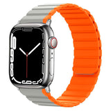 Lippa Apple Watch (38/40/SE/41/42mm) Magnetic Silicone Multi Strap - Grå / Orange