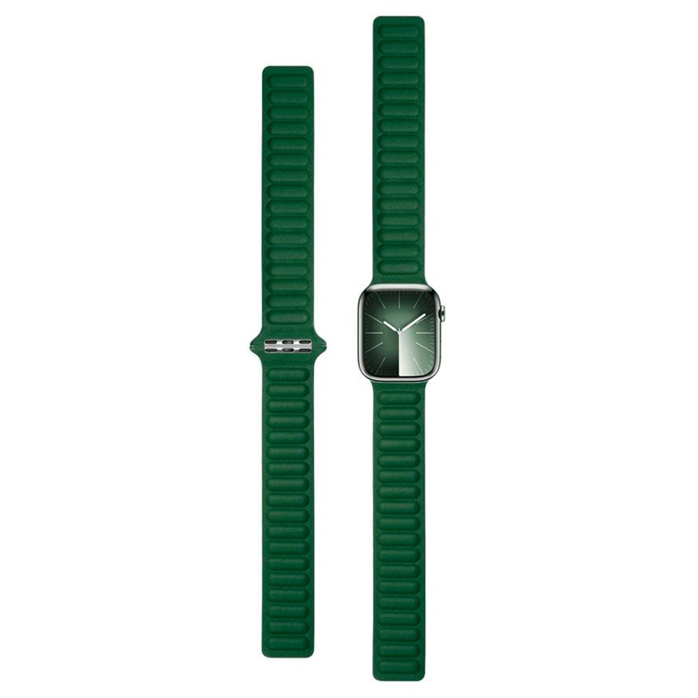 Lippa Apple Watch (42/44/SE/45/46/49mm) Magnetic Leather Strap - Dark Green