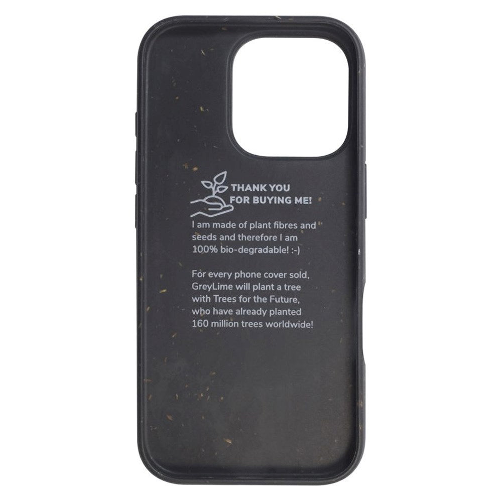 iPhone 16 Pro GreyLime 100% Biodegradable Case - Black - Buy a Case & Plant a Tree