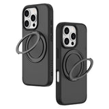 iPhone 16 Pro Lippa Hybrid Plastic Case with 360 Rotating Kickstand - MagSafe Compatible - Matte / Black