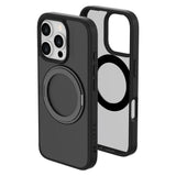 iPhone 16 Pro Lippa Hybrid Plastic Case with 360 Rotating Kickstand - MagSafe Compatible - Matte / Black