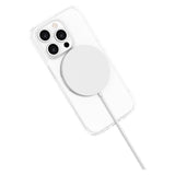 iPhone 15 Pro Lippa Hybrid Plastic Case with 360 Rotating Kickstand - MagSafe Compatible - Transparent / Silver