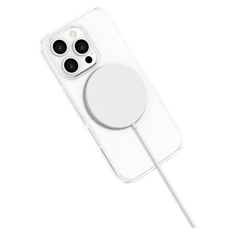iPhone 16 Pro Lippa Hybrid Plastic Case with 360 Rotating Kickstand - MagSafe Compatible - Transparent / Silver