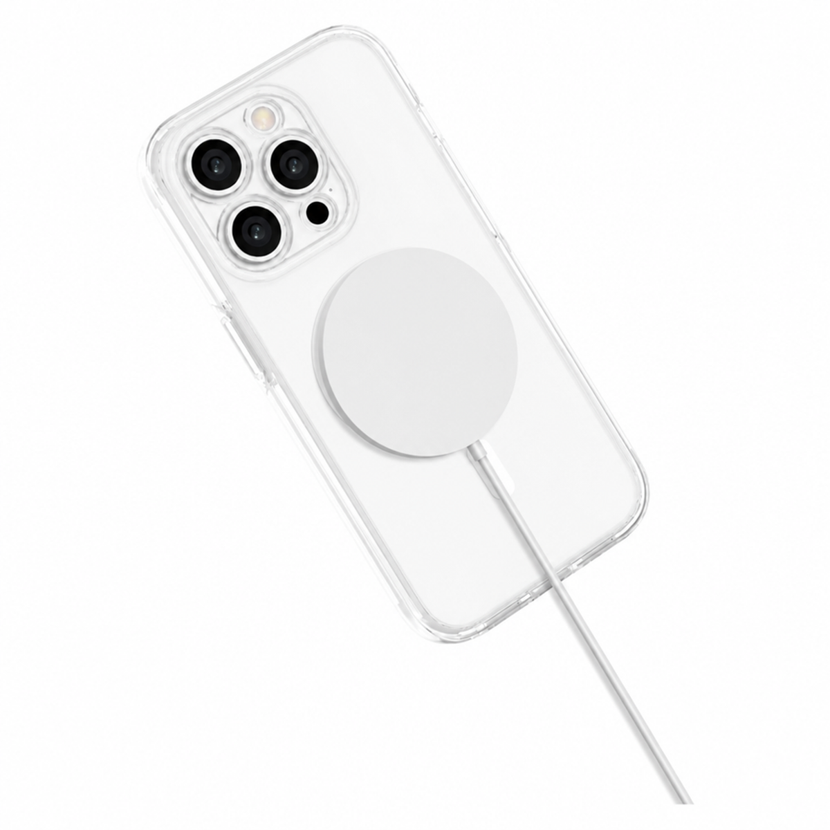 iPhone 15 Pro Lippa Hybrid Plastic Case - MagSafe Compatible - Transparent / White
