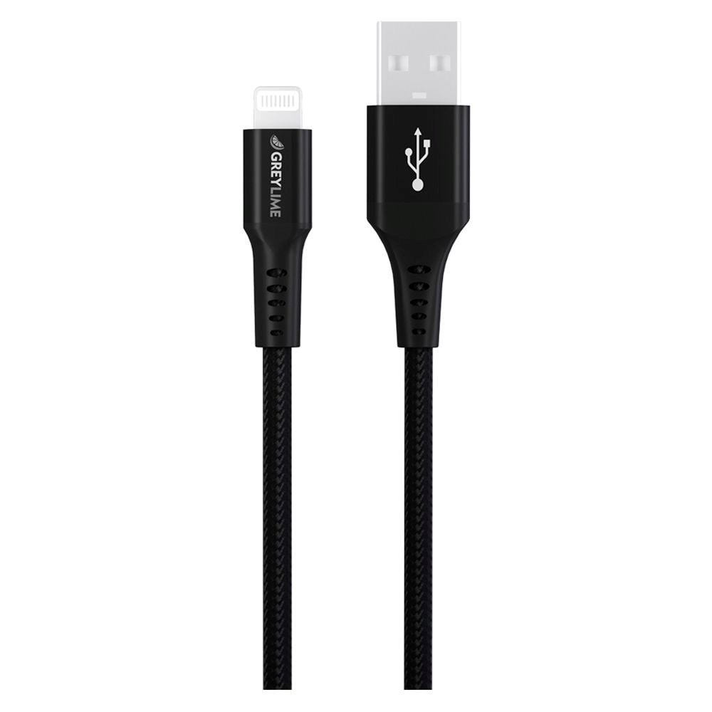 GreyLime 12W Braided USB-A to Lightning Cable 50 cm - Black