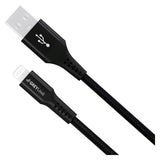 GreyLime 12W Braided USB-A to Lightning Cable 3 m - Black