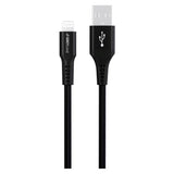 GreyLime 12W Braided USB-A to Lightning Cable 3 m - Black