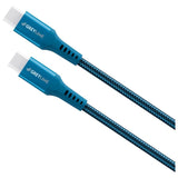 GreyLime 60W Braided USB-C to USB-C Cable 3 m - Blue