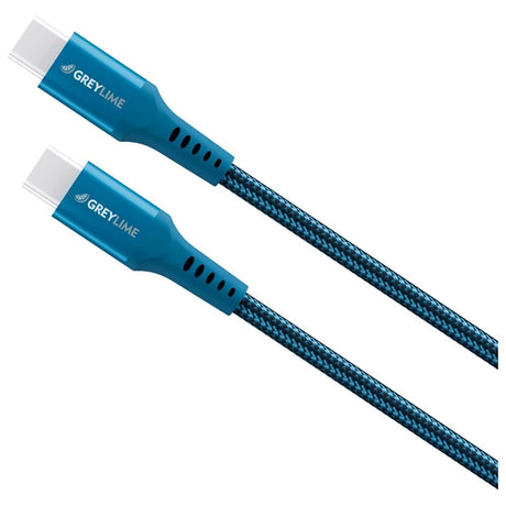 GreyLime 60W Braided USB-C to USB-C Cable 3 m - Blue