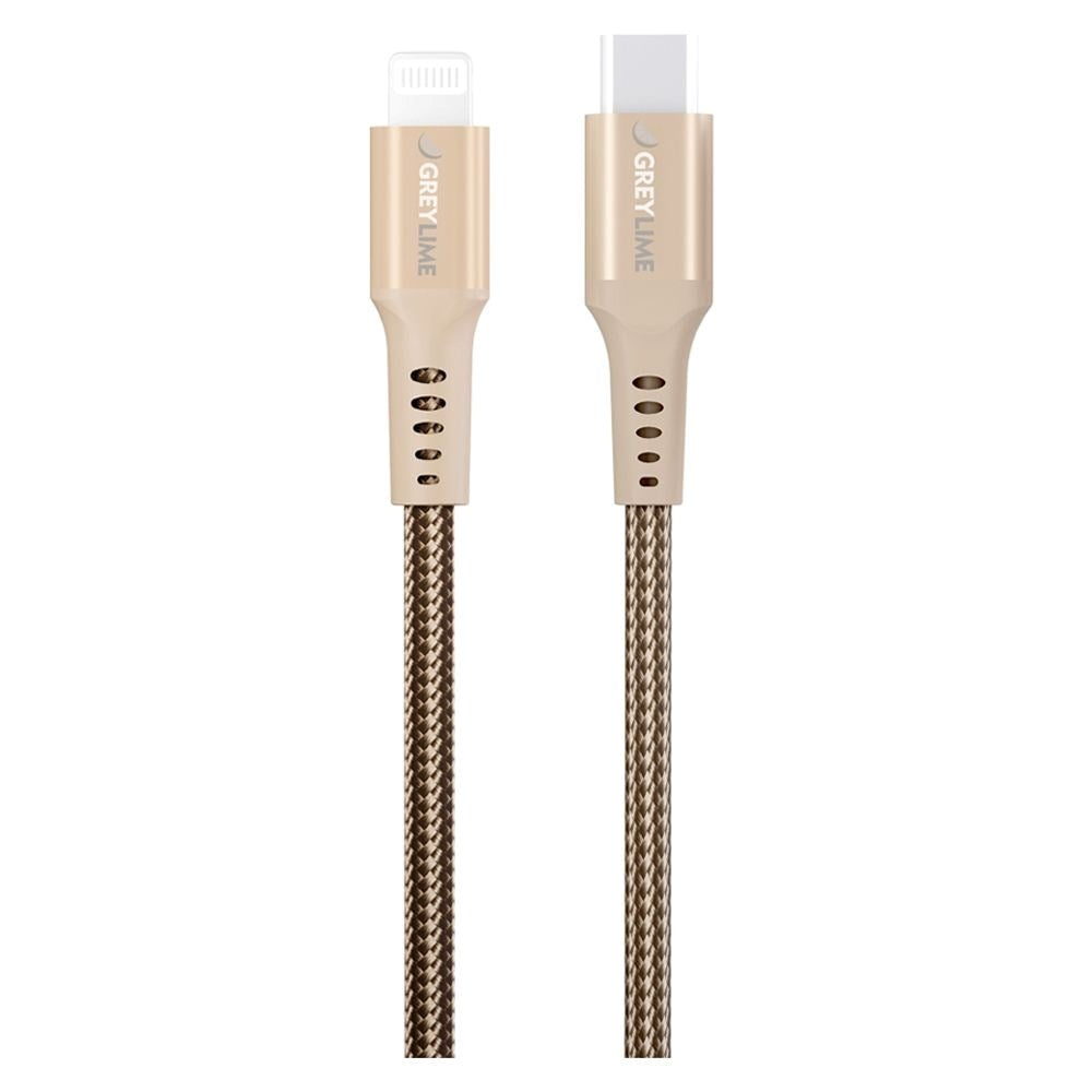 GreyLime 18W Braided USB-C to Lightning Cable 50 cm - Beige
