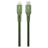 GreyLime 18W Braided USB-C to Lightning Cable 3 m - Green